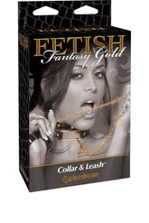 Fetish Fantasy Gold Bondage Collar and Leash Set Collars and Leads
